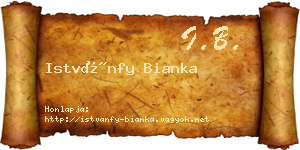 Istvánfy Bianka névjegykártya